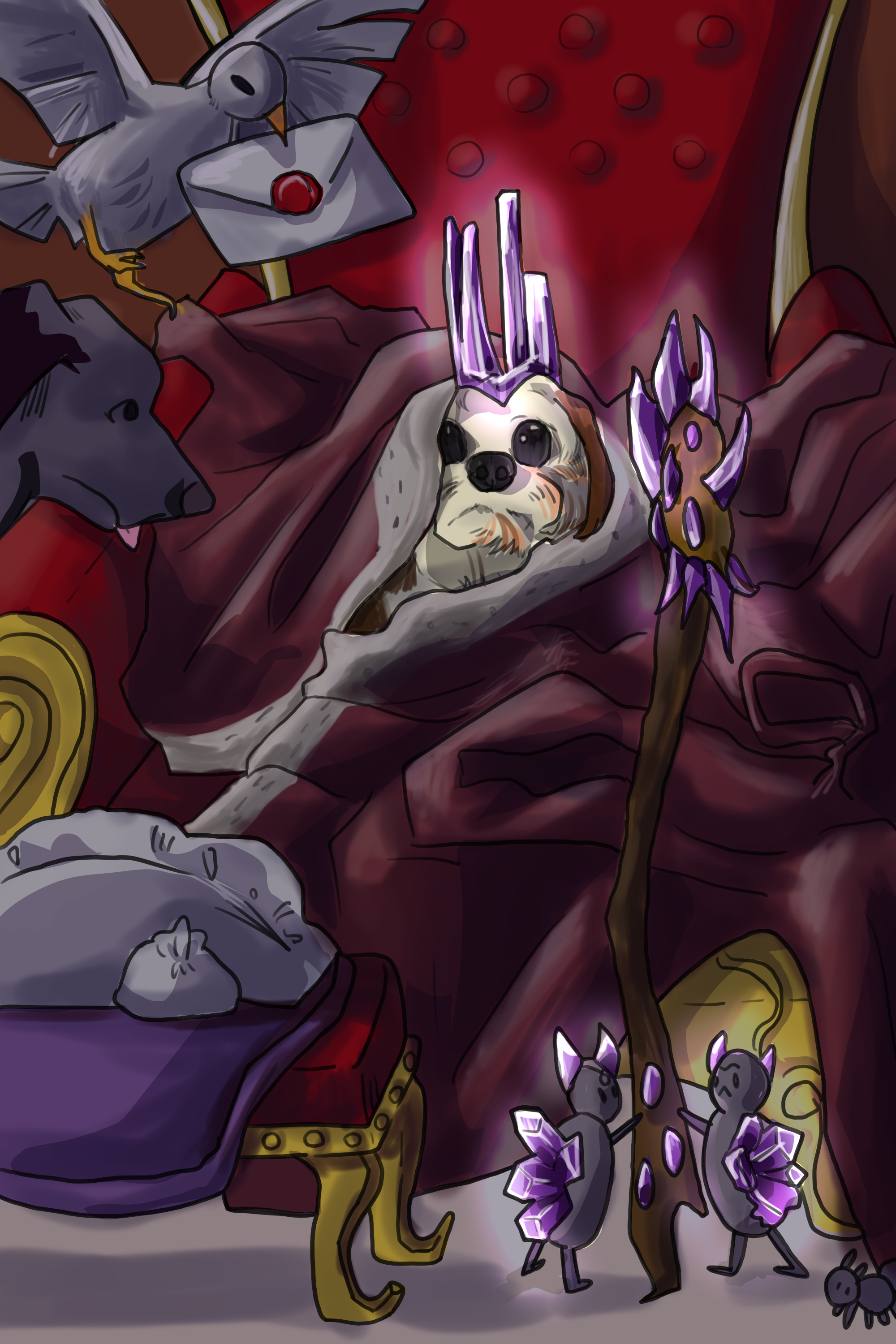 royal shi tzu on her throne